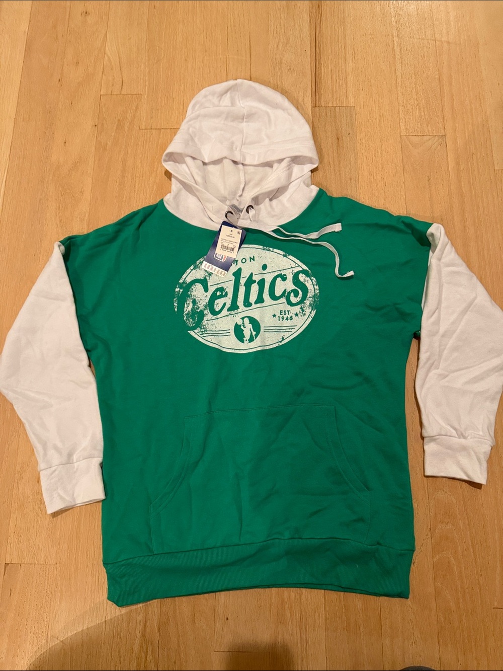NBA Green and White Celtics Hooded Pullover